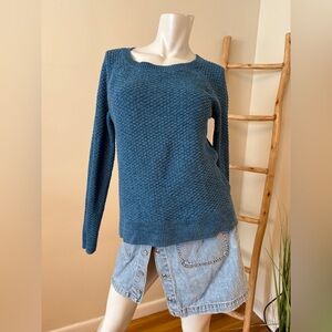 Gap Teal Blue Chunky Marl Knit Crew Neck Sweater Medium